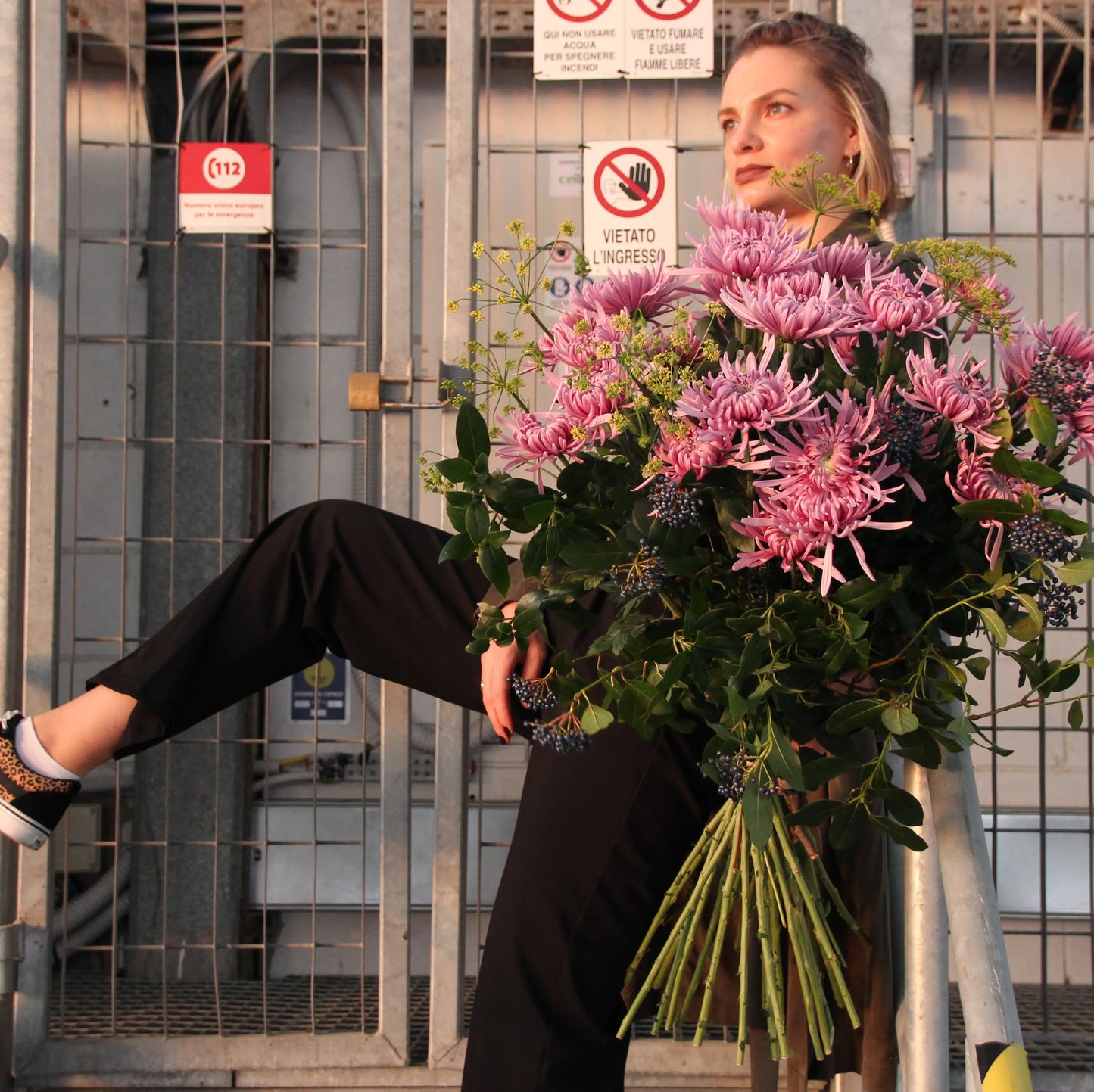 bouquet of pink Chrysanthemum in Genova