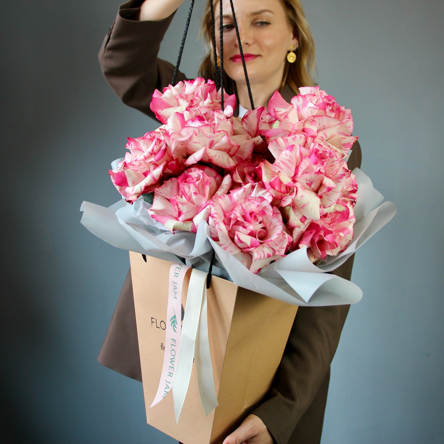Roses in a paper bag Bouquet of Flowers