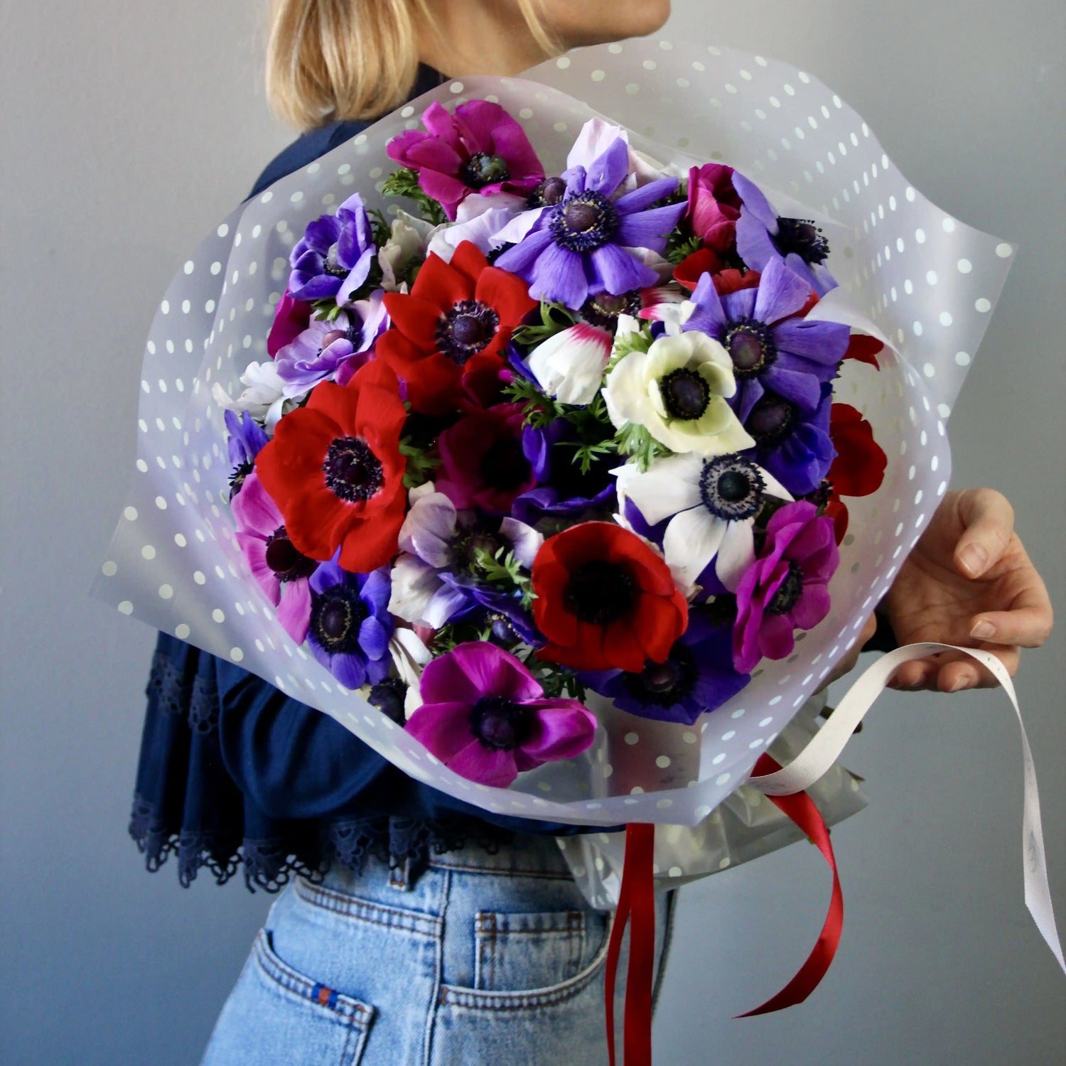bouquet of colorful anemone