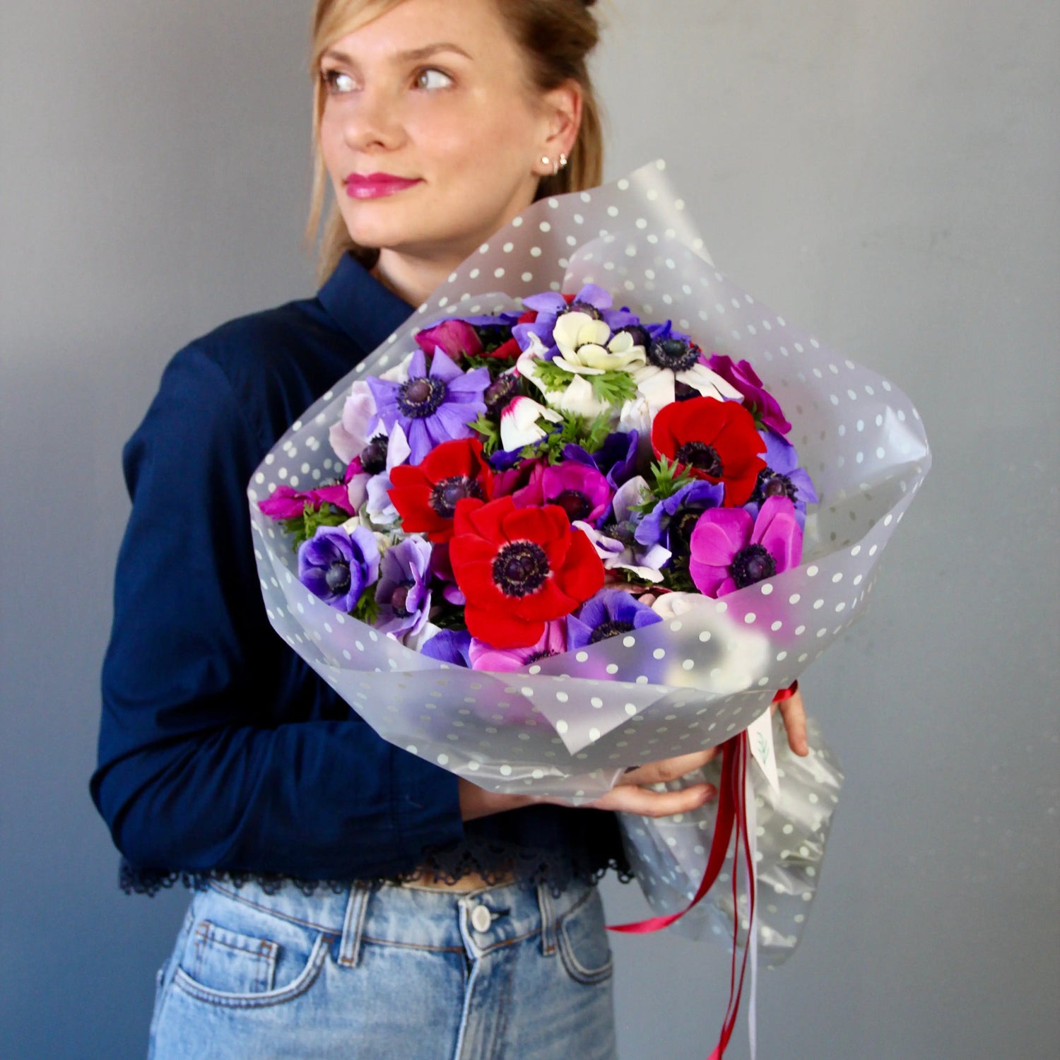 bouquet of colorful anemone