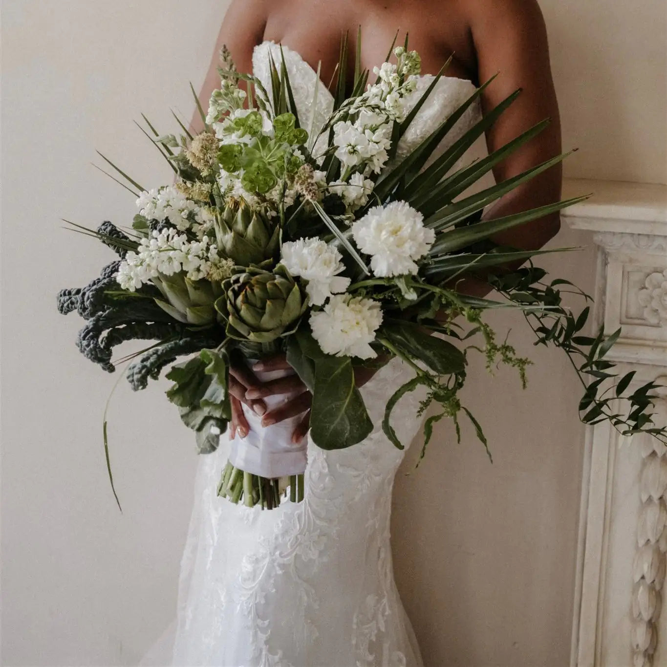 bridal artichoke bouquet