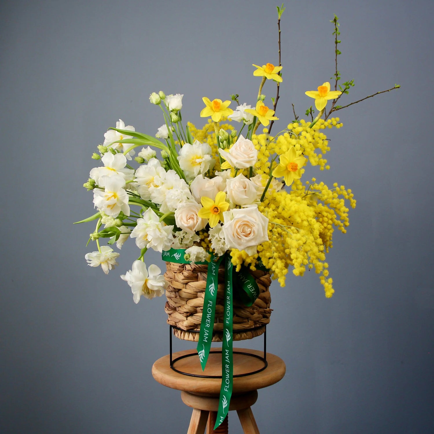 mimosa flower composition in a box delivery in Genoa Liguria  FLOWERS IN A BOX