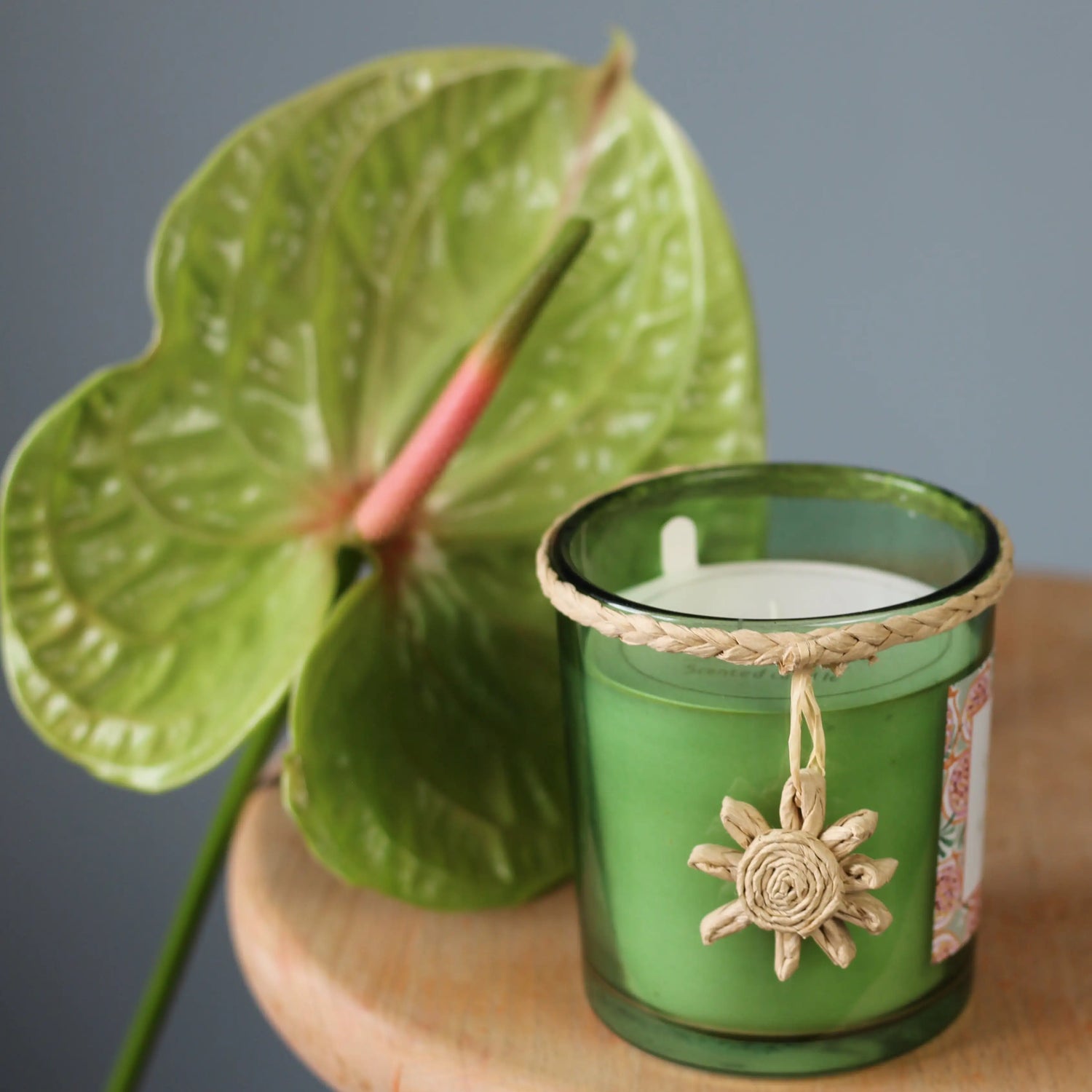 candle with a fragrance fleur blanches