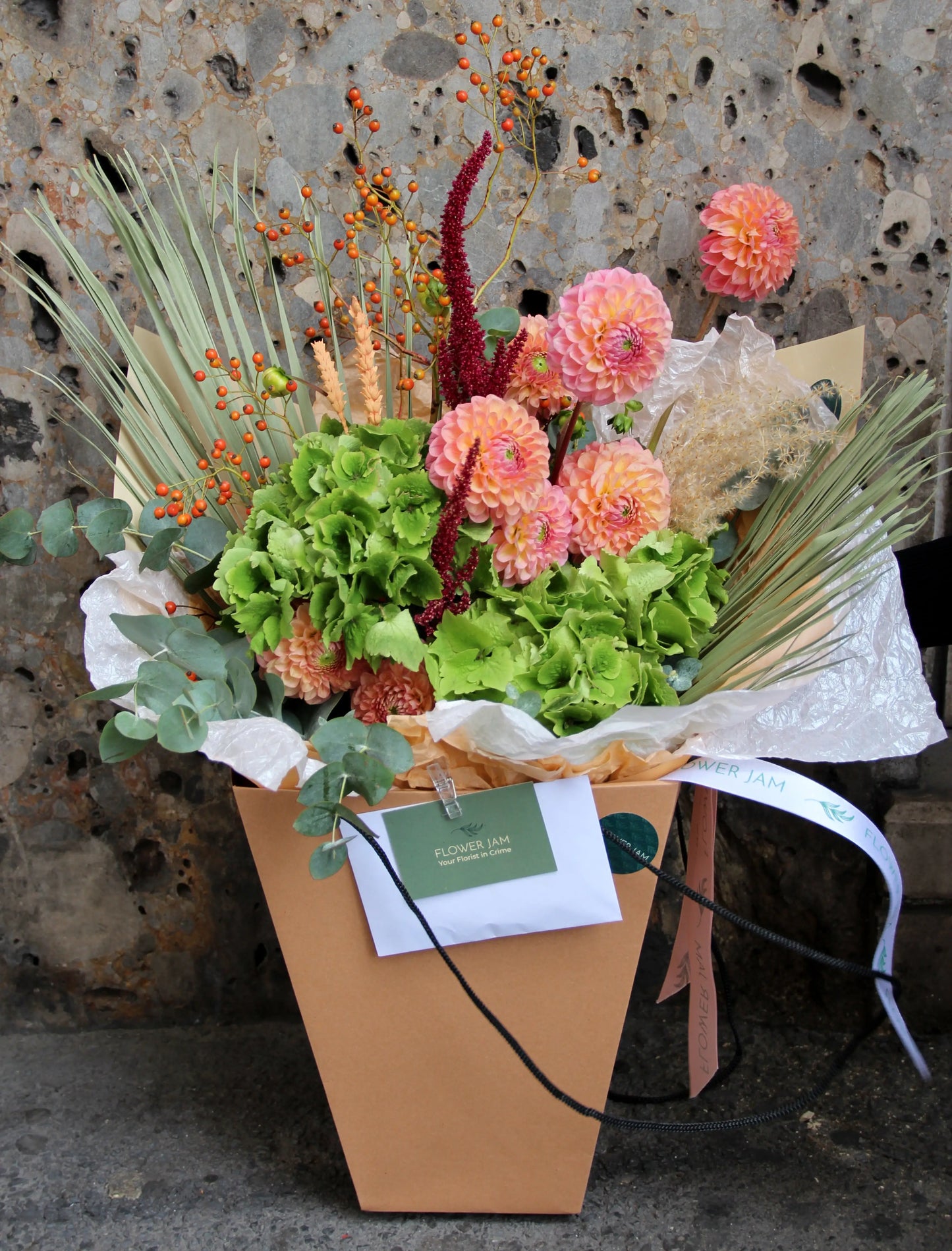 bouquet of flowers in a box