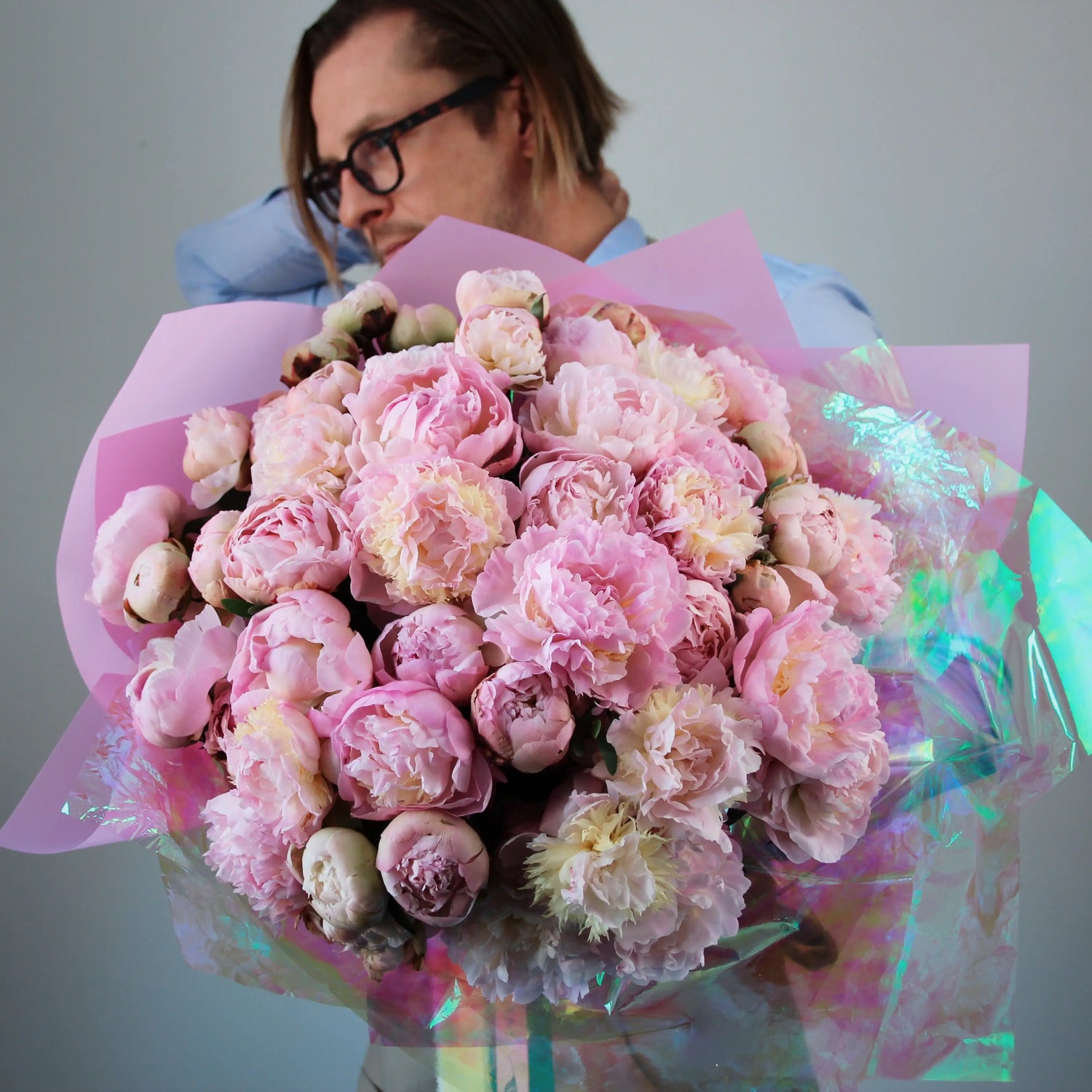 bouquet of pink peonies