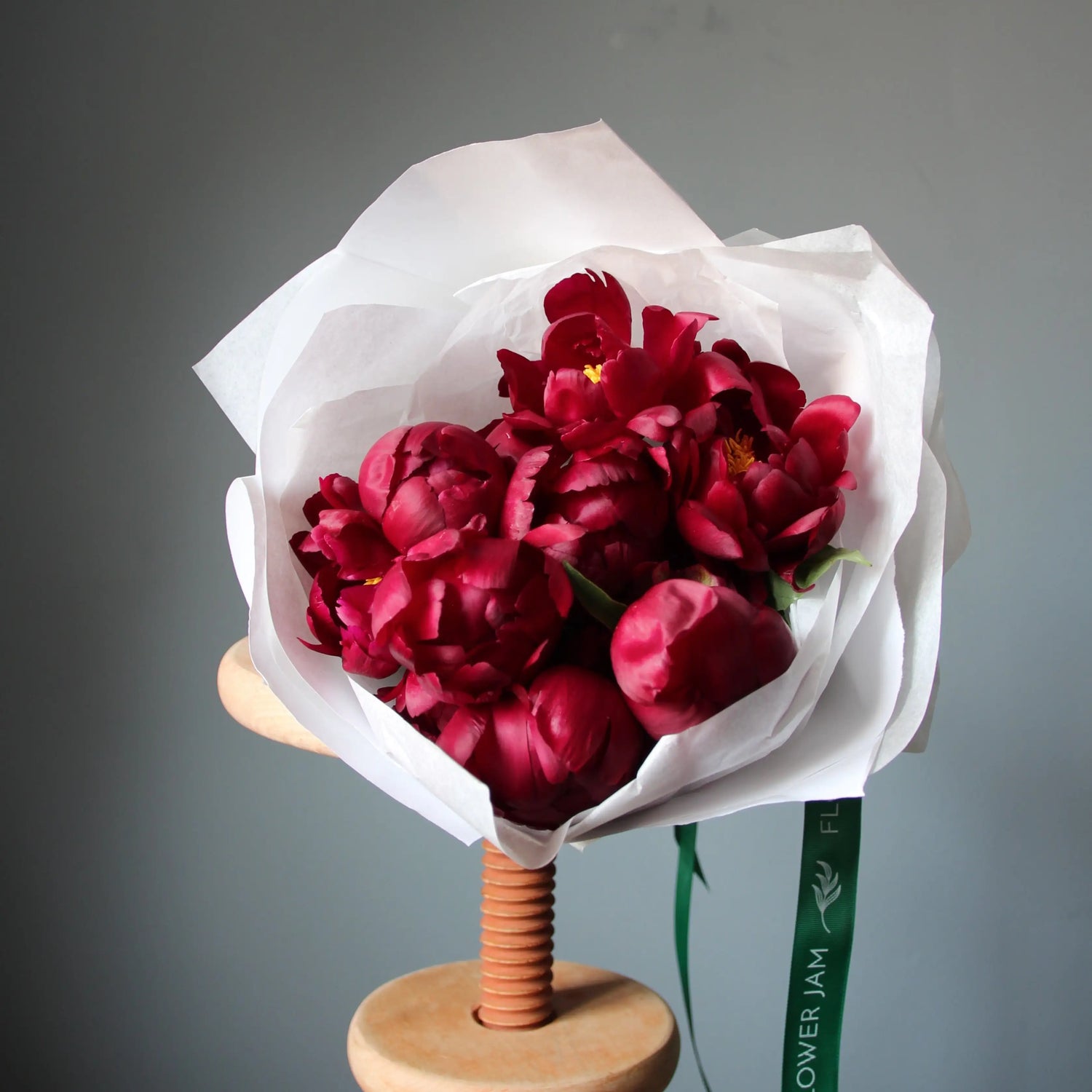 bouquet of red peonies