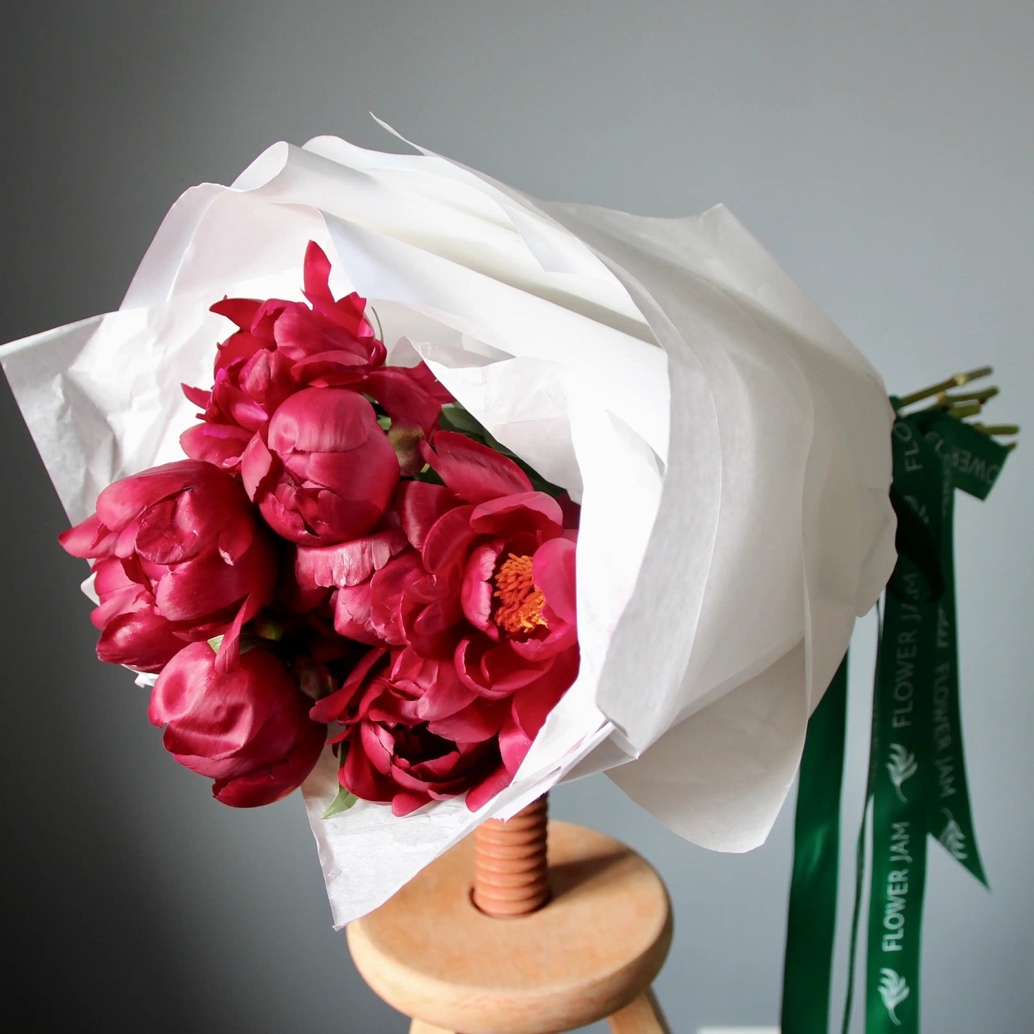 bouquet of red peonies