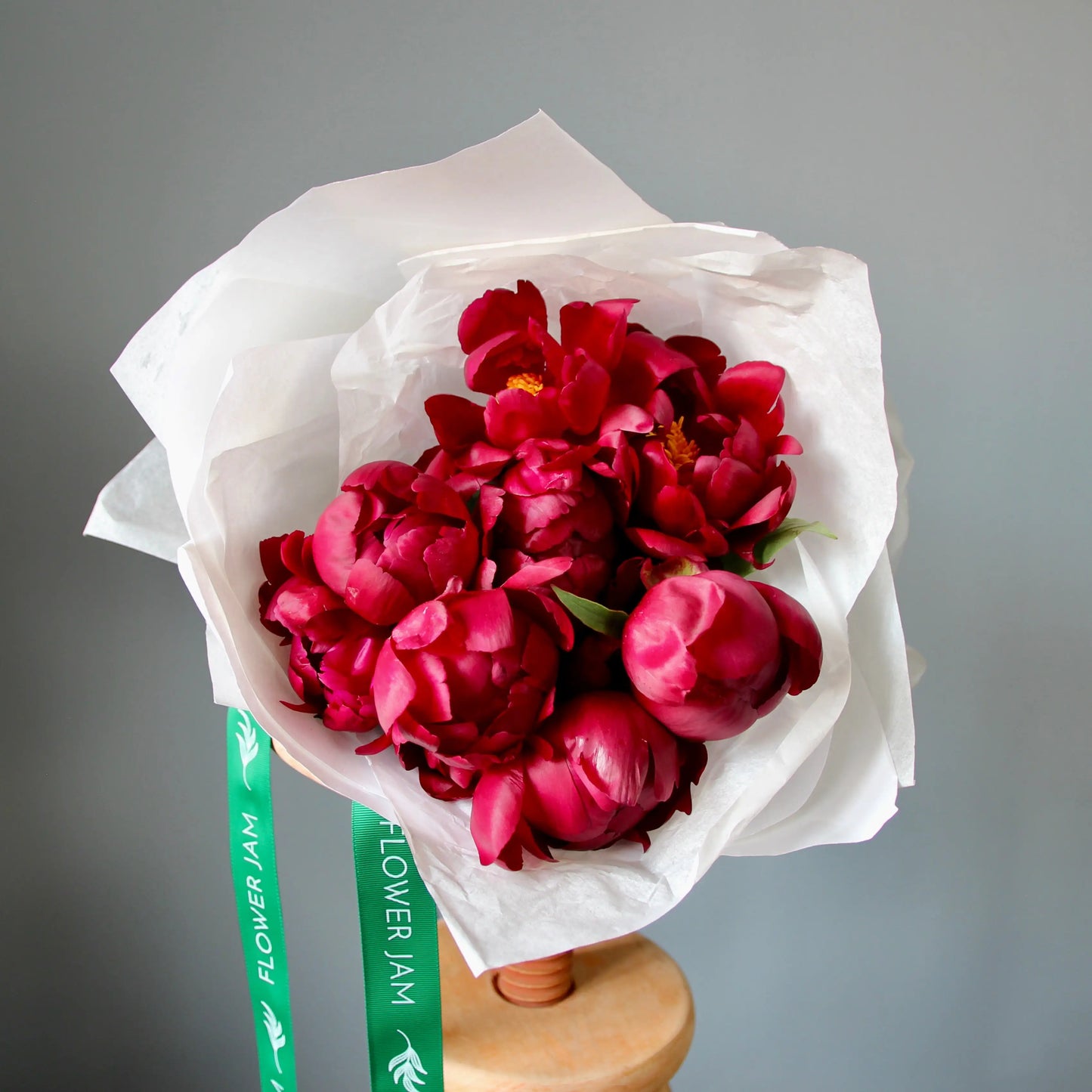 bouquet of red peonies