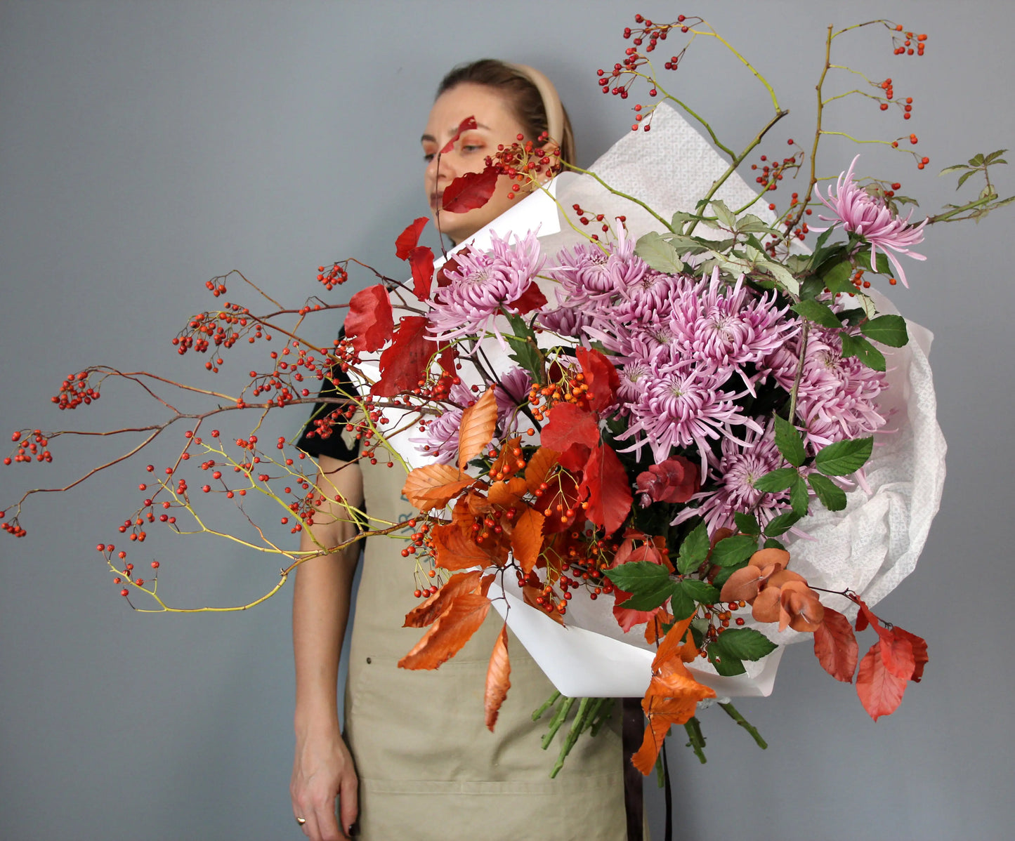 bouquet of big colorful flowers