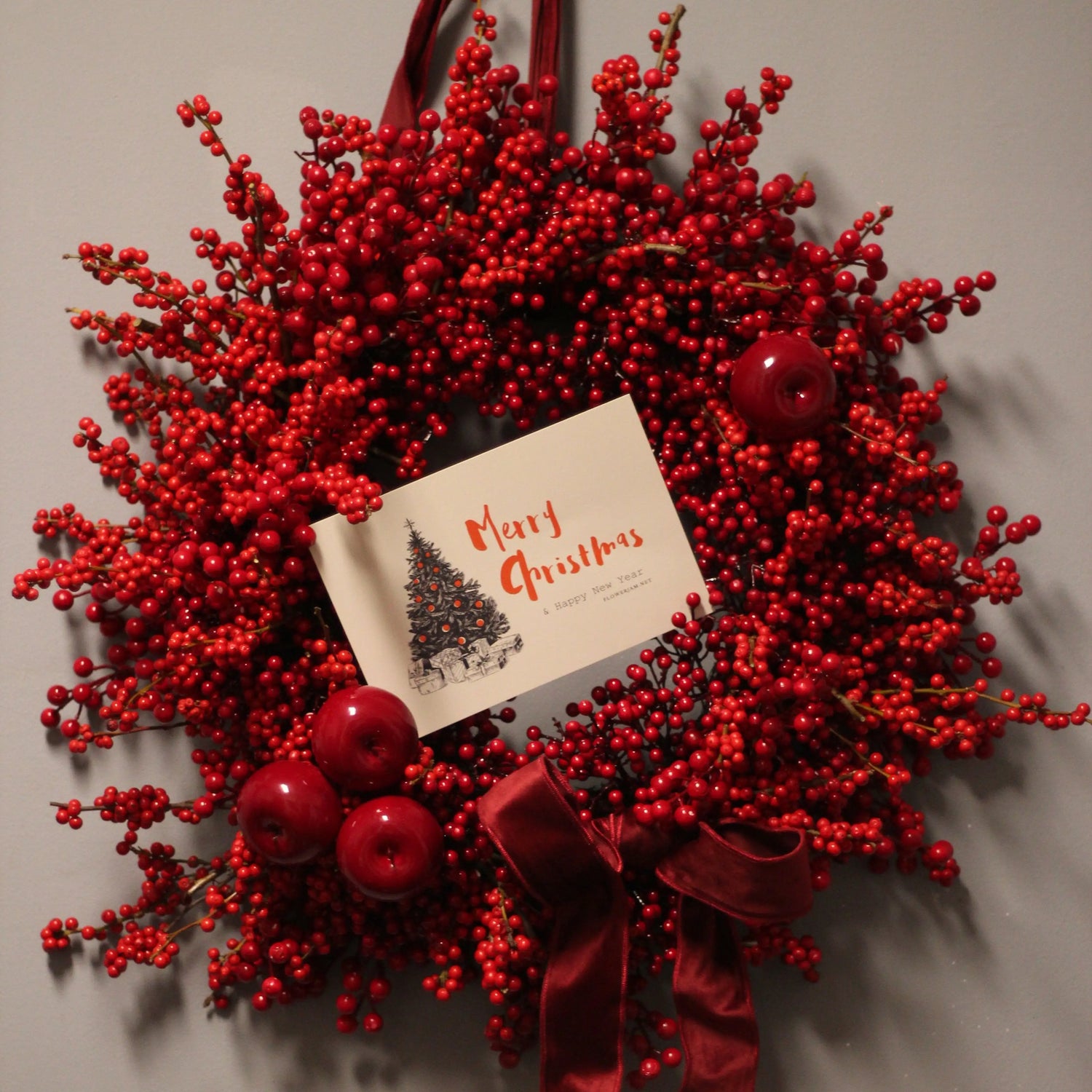 Red Christmas wreath Christmas Wreath