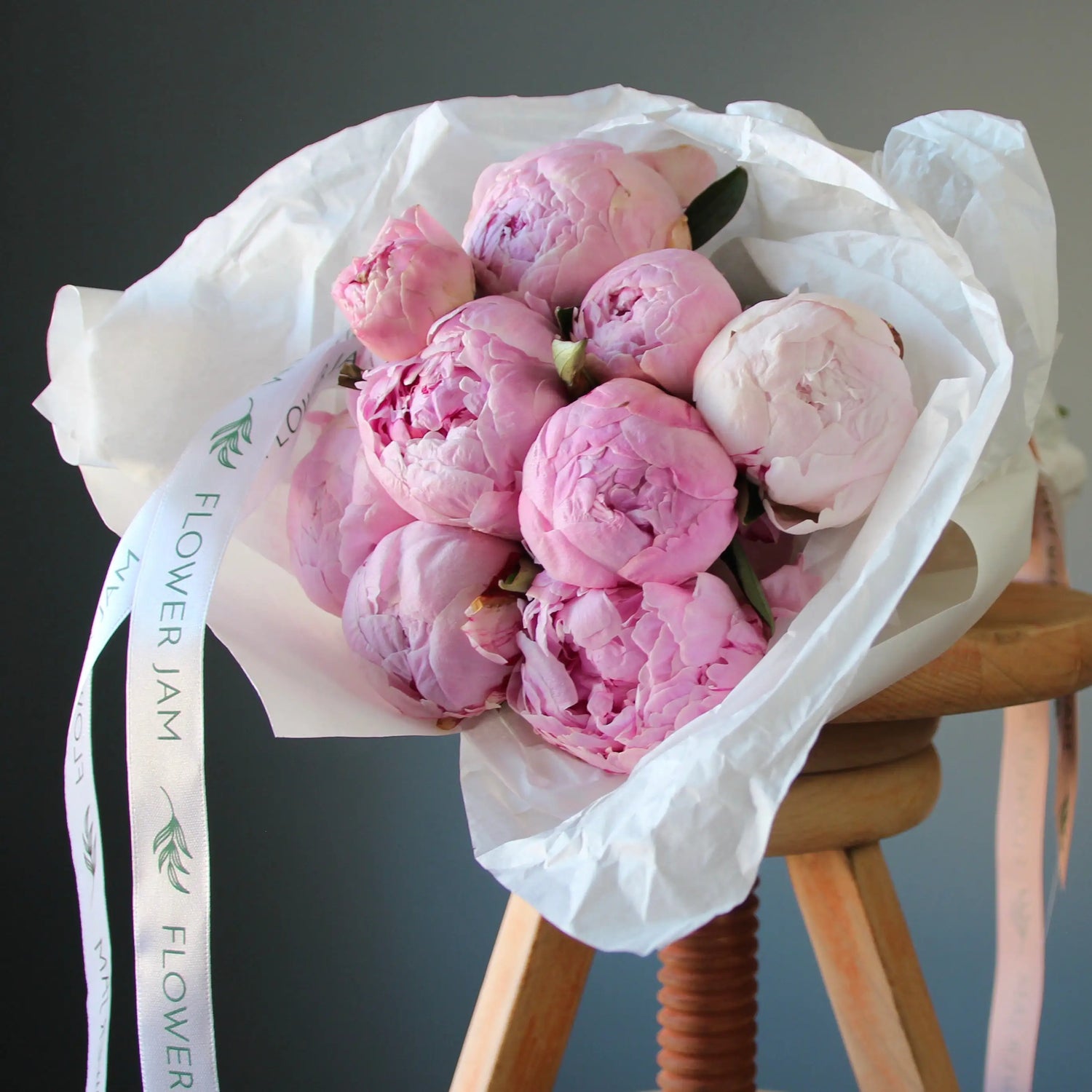 bouquet of pink peonies sarah bernardt