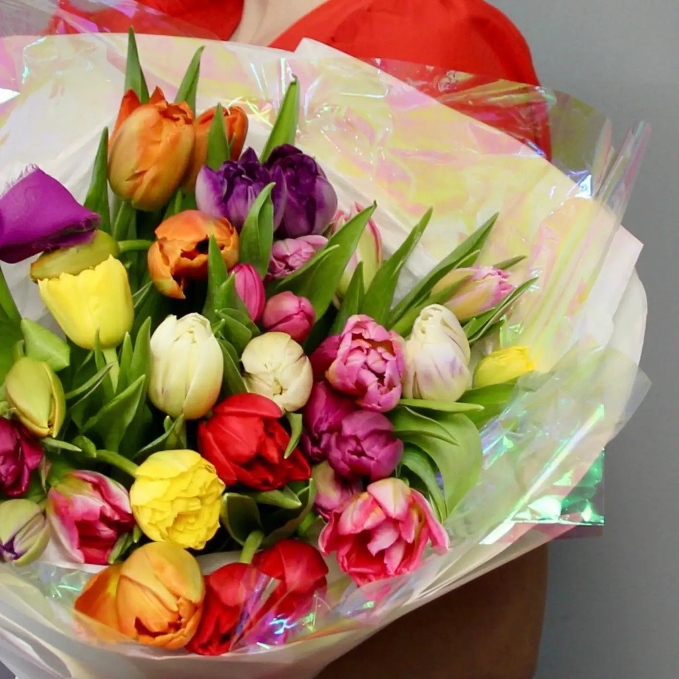 bouquet of colorful tulips