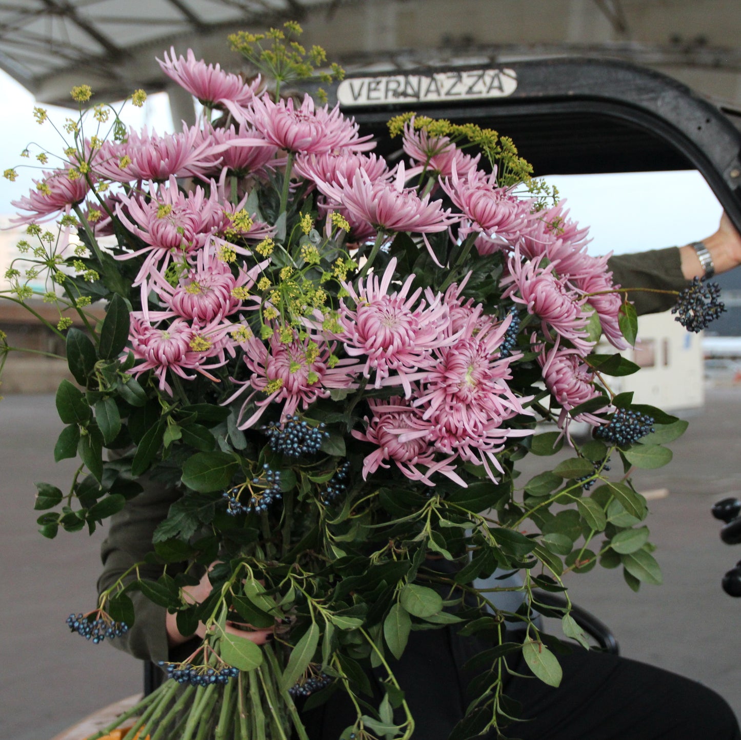 bunch of chrysanthemums in Genoa 